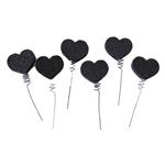 Pinches gibré corazones negros 6u